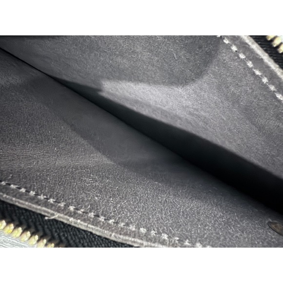 Ampersand As Apostrophe Black Pebbled Leather Snap In Clutch Pouch Zip Bag Snap